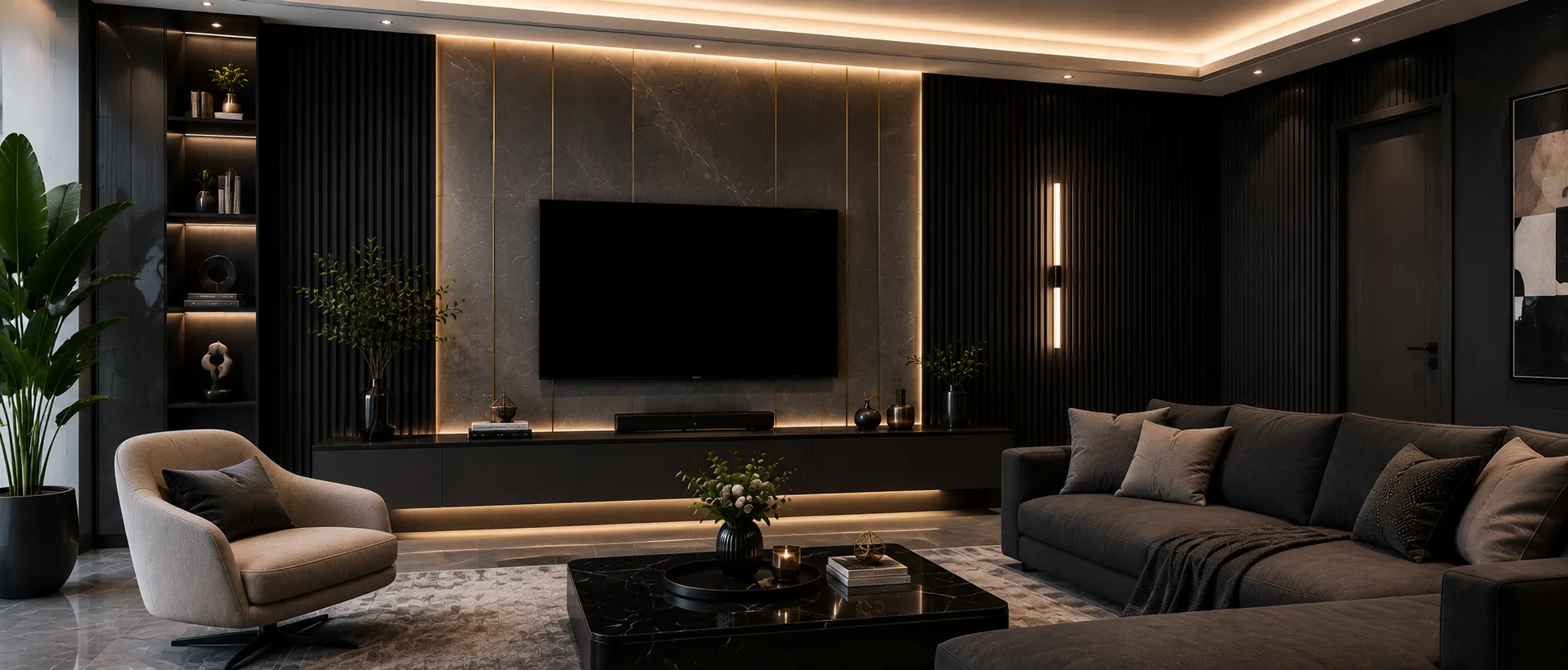 Designer false ceiling and modern interior design